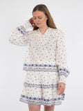 Seima S Belle Border Blouse - Blue