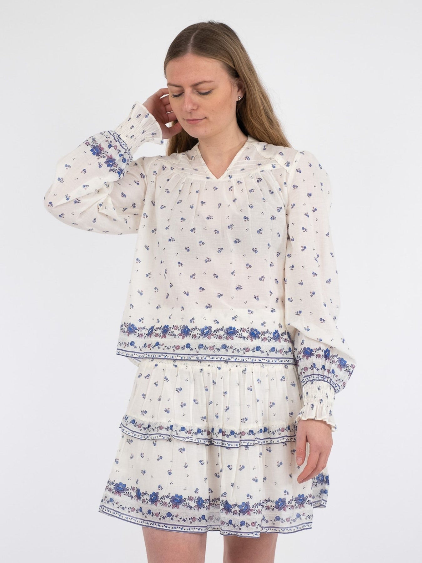Seima S Belle Border Blouse - Blue