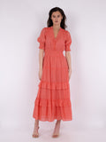 Sophie S Voile Dress - Coral