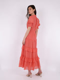 Sophie S Voile Dress - Coral