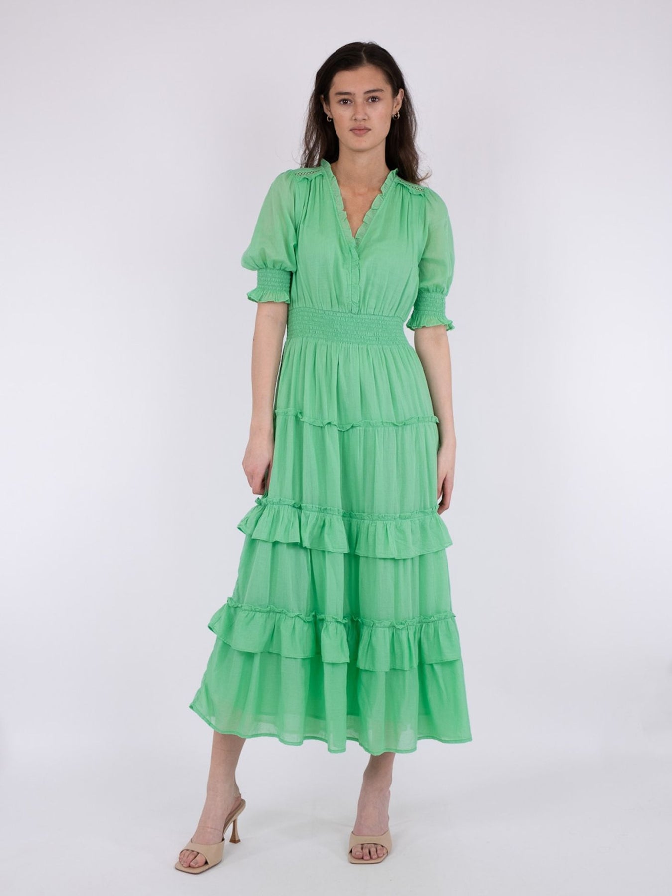 Sophie S Voile Dress - Apple Green