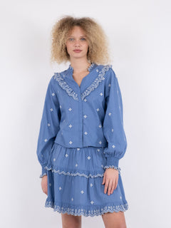 Degas Blouse - Dusty Blue