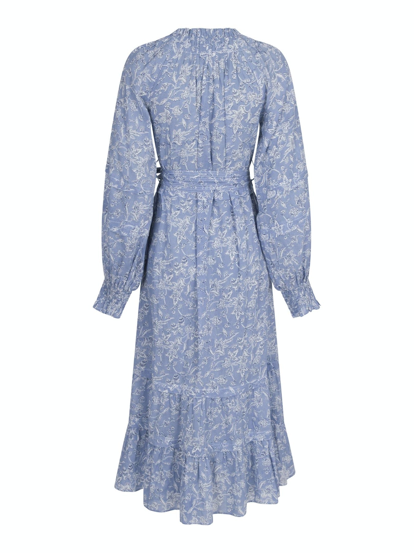 June S Stencil Flower Dress - Dusty Blue