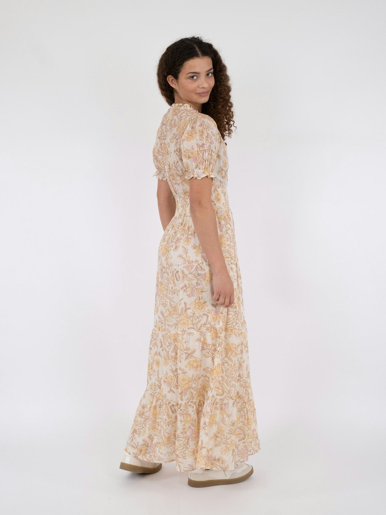 Kanza Rose Field Dress - Dusty Yellow
