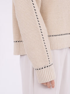 Detri Soft Knit Blouse - Sand