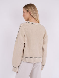 Detri Soft Knit Blouse - Sand
