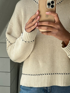 Detri Soft Knit Blouse - Sand