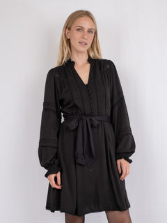 Ditte Satin Dress - Black