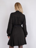 Ditte Satin Dress - Black