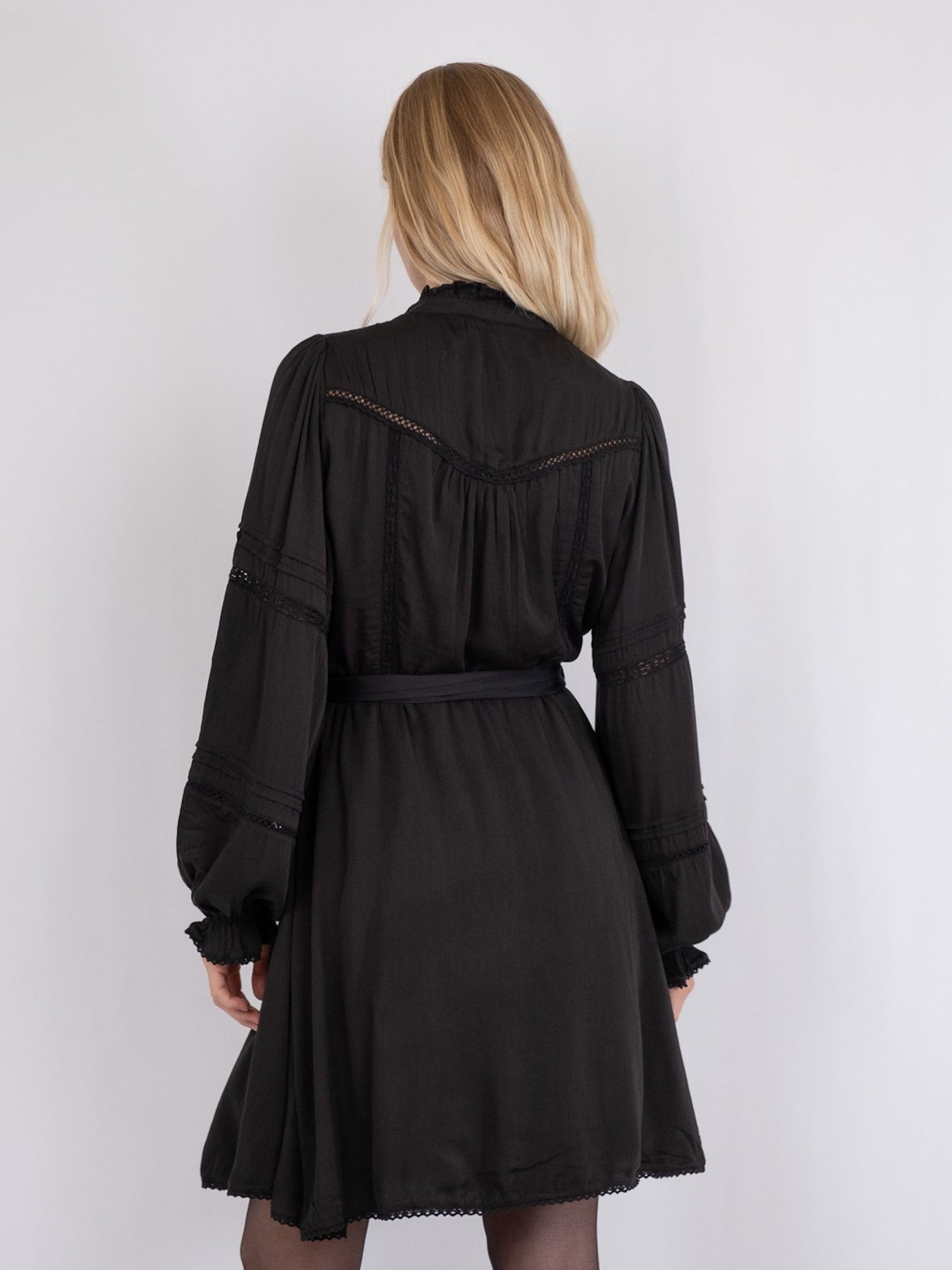Ditte Satin Dress - Black