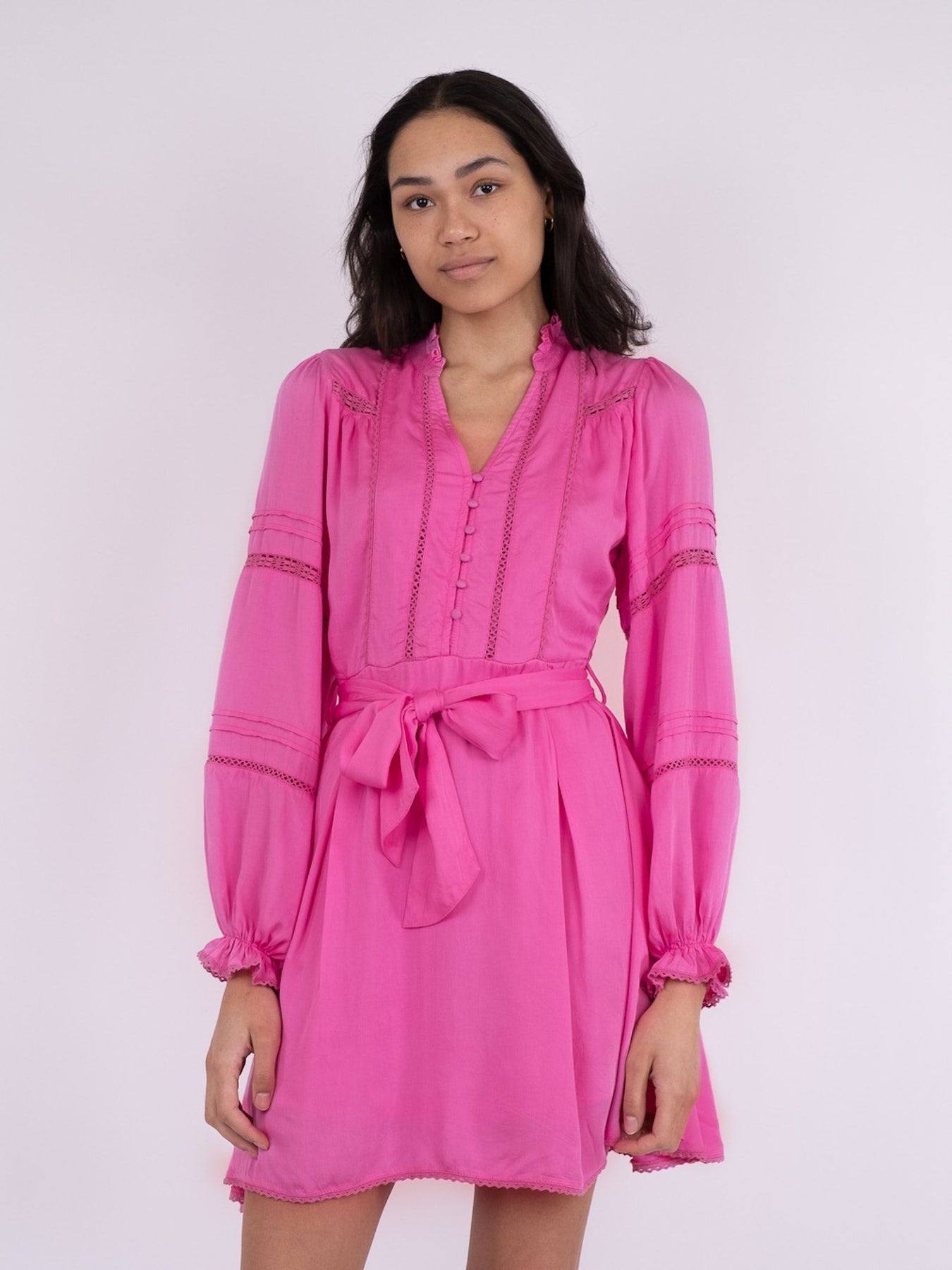 Ditte Satin Dress - Pink