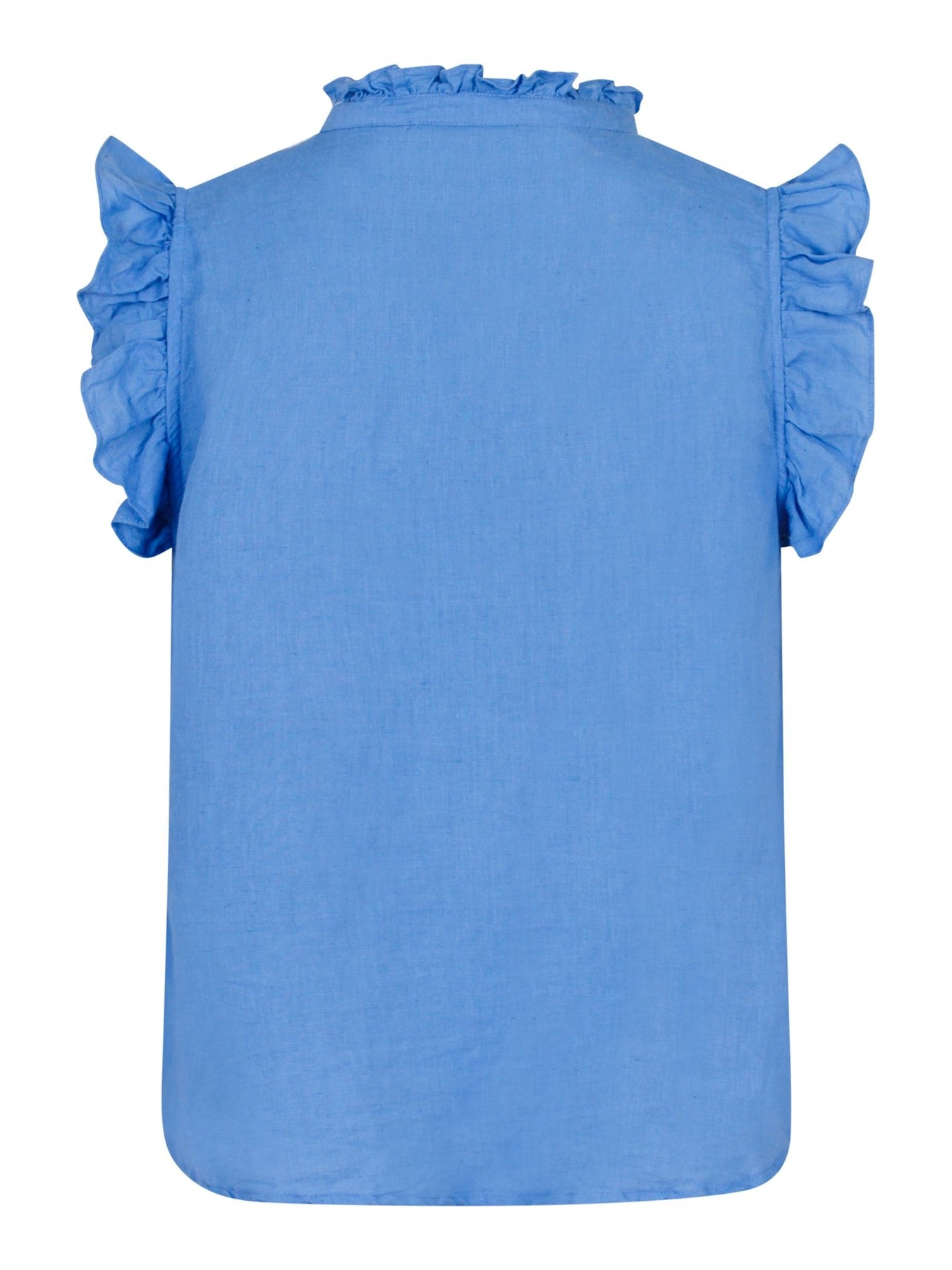 Siona Linen Top - Dusty Blue
