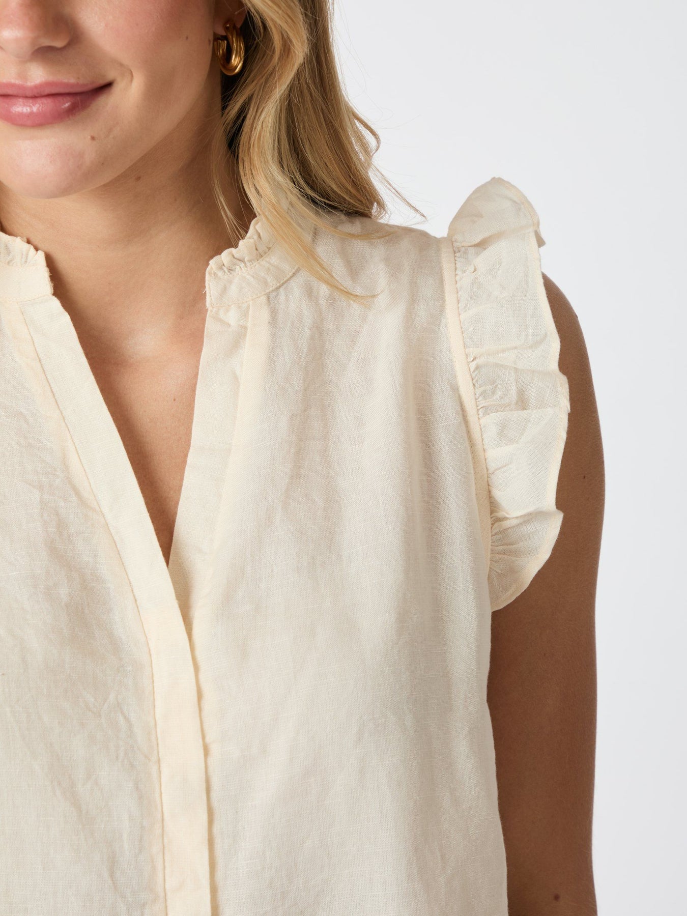 Siona Linen Top - Ljusgul