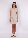 Siona Linen Top - Sand