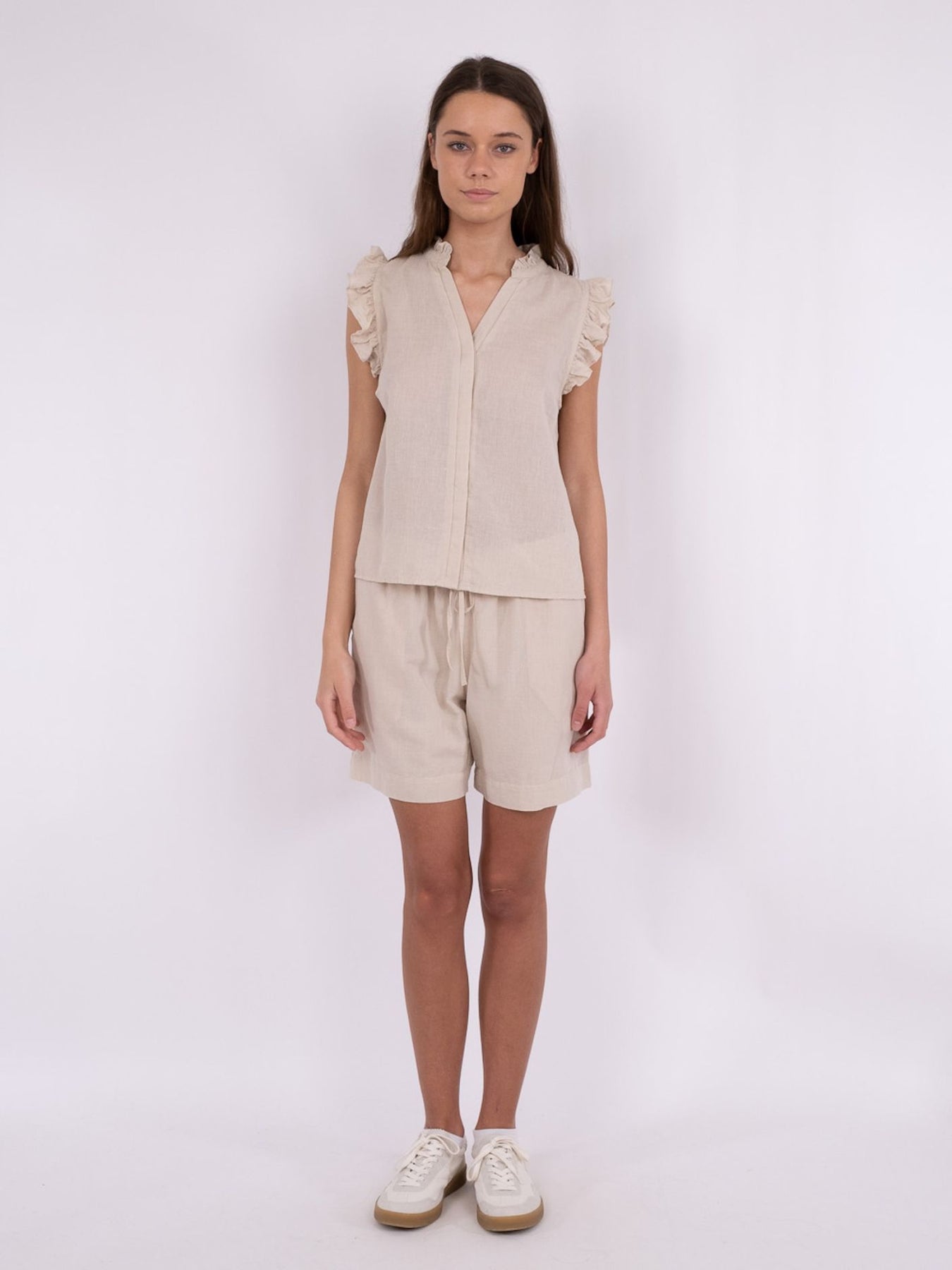 Siona Linen Top - Sand