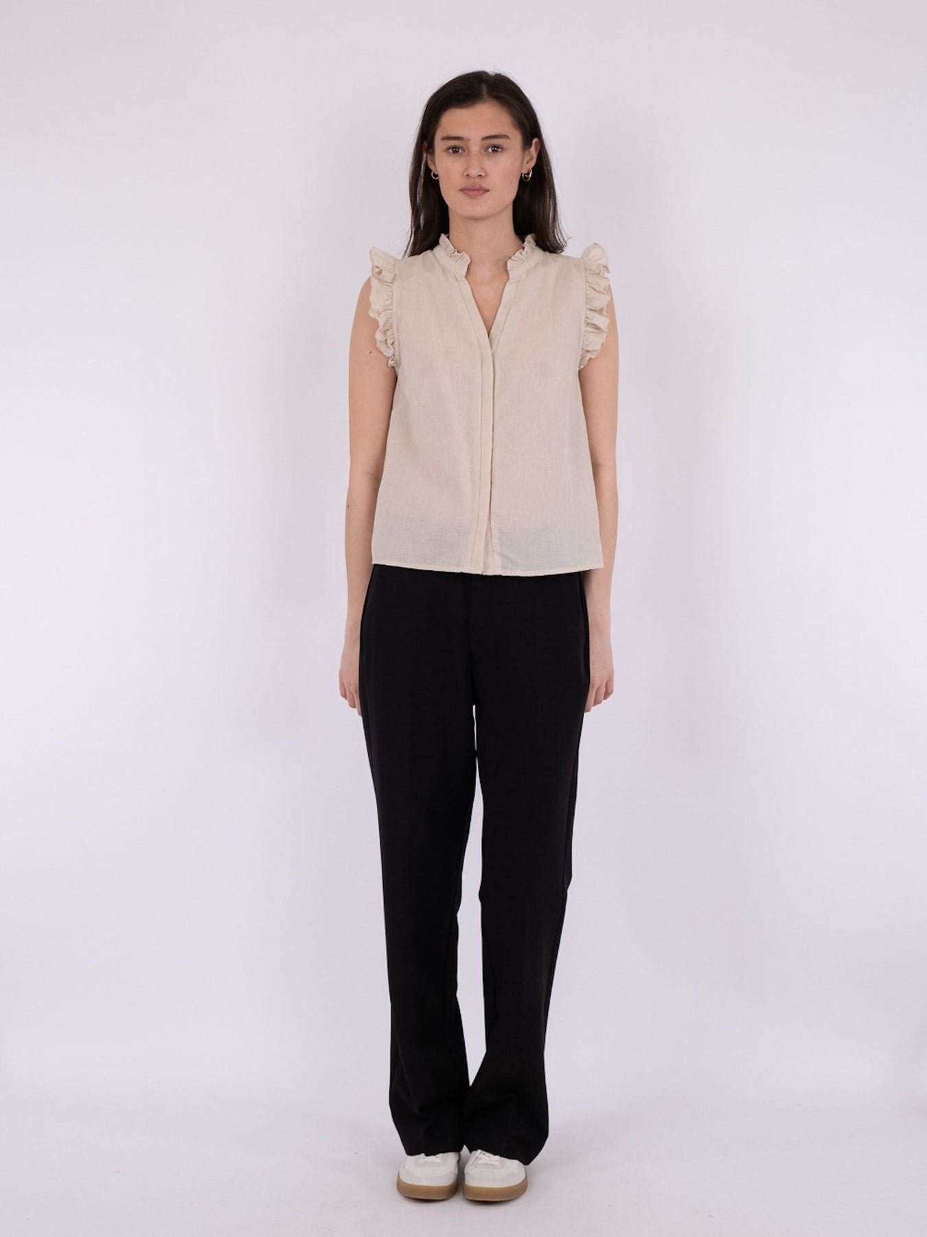 Siona Linen Top - Sand