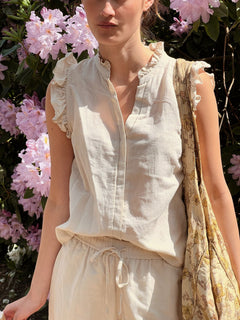 Siona Linen Top - Sand