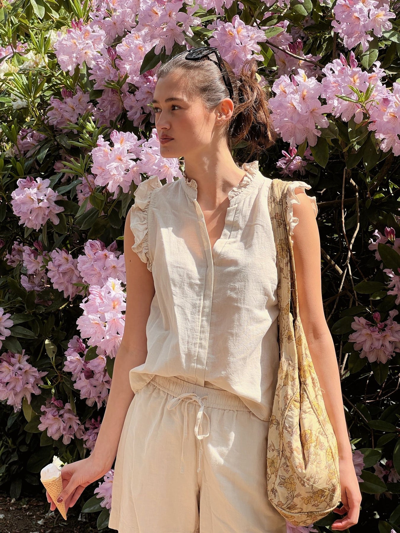 Siona Linen Top - Sand