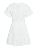 Baja Embroidery Dress - White