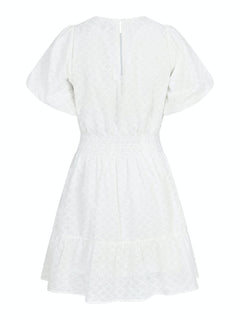 Baja Embroidery Dress - White