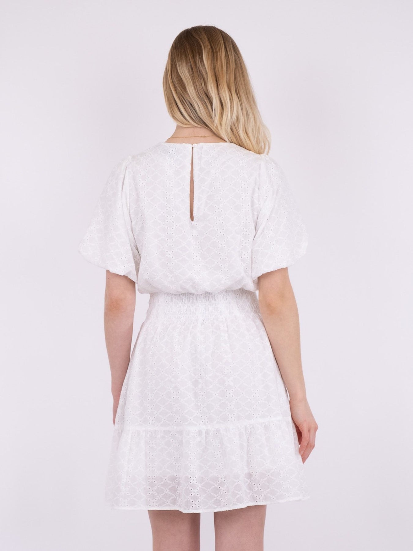 Baja Embroidery Dress - White