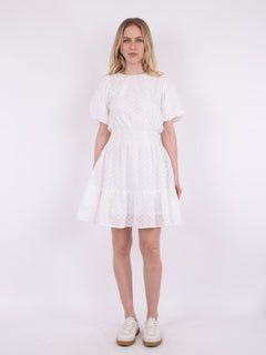 Baja Embroidery Dress - White