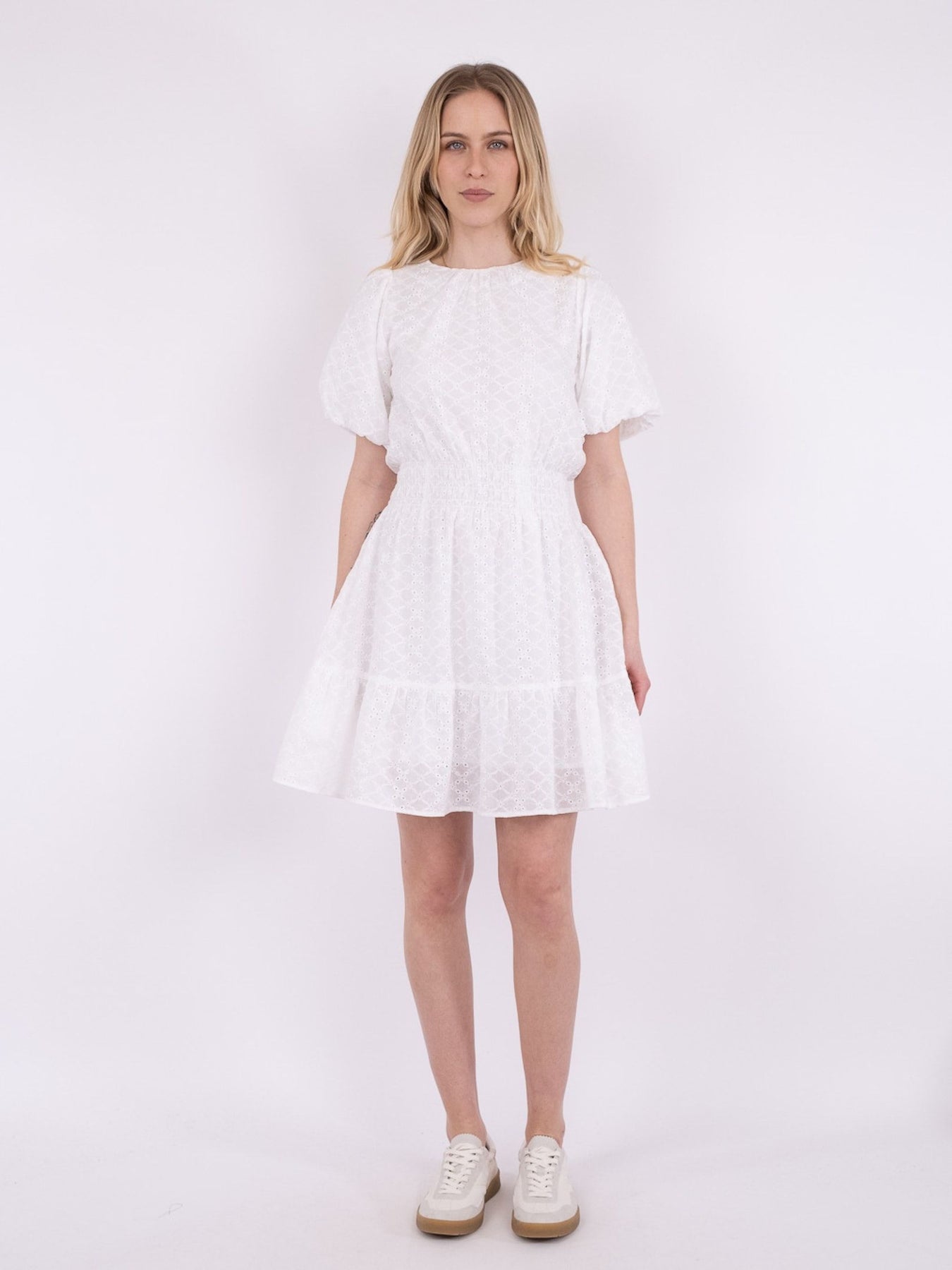 Baja Embroidery Dress - White