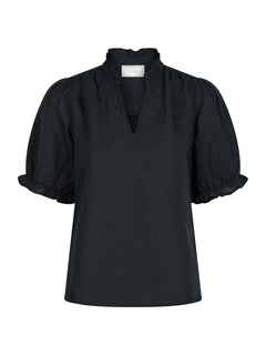 Odesa Linen Blouse - Navy