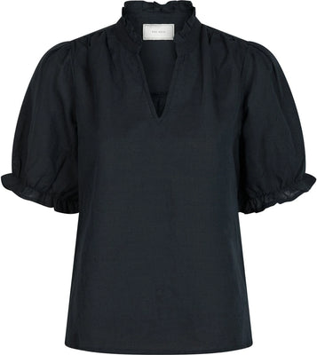 Odesa Linen Blouse - Navy