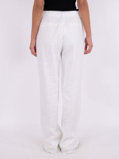 Alice Heavy Linen Pants - White
