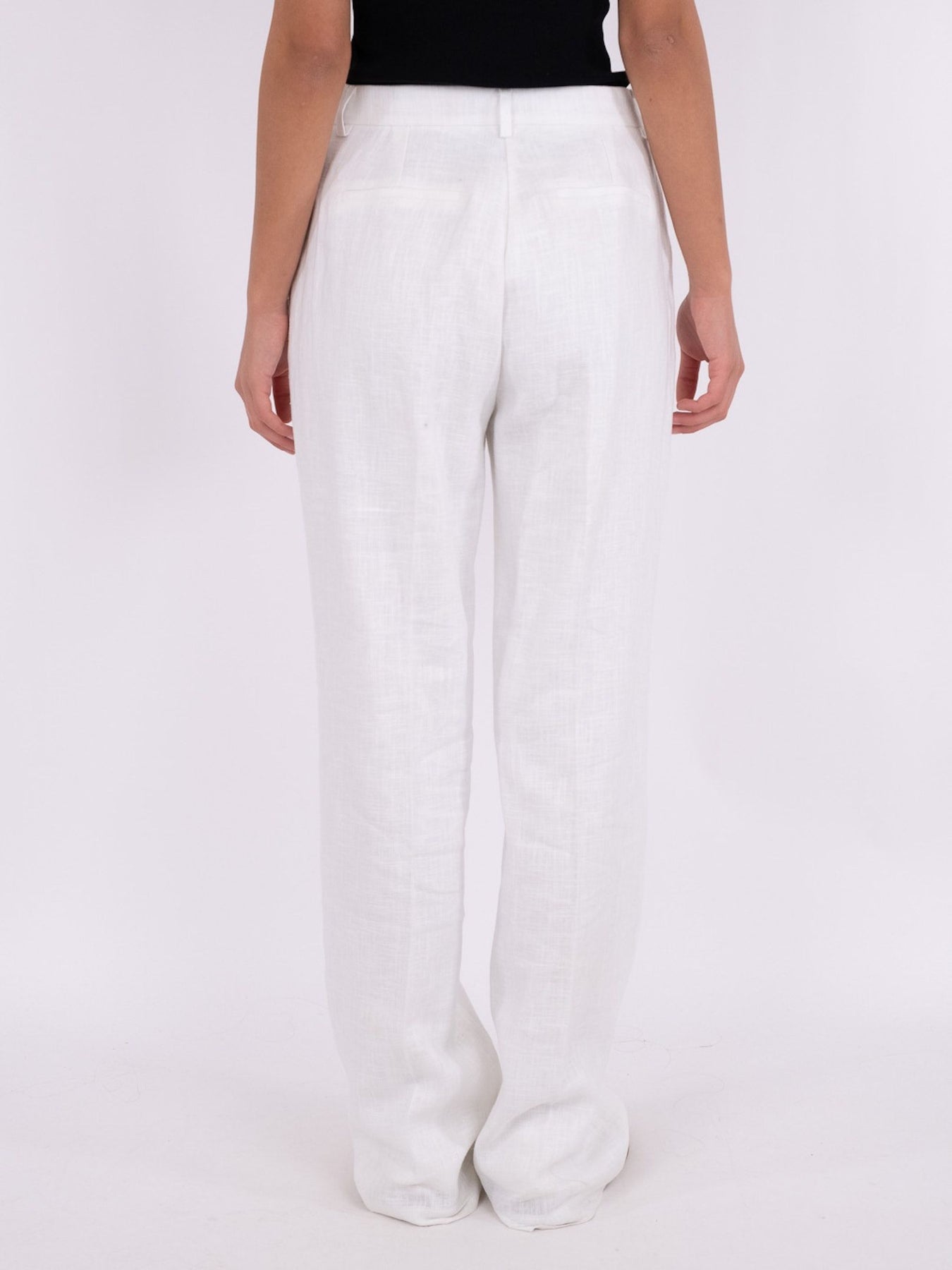 Alice Heavy Linen Pants - White