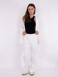 Alice Heavy Linen Pants - White