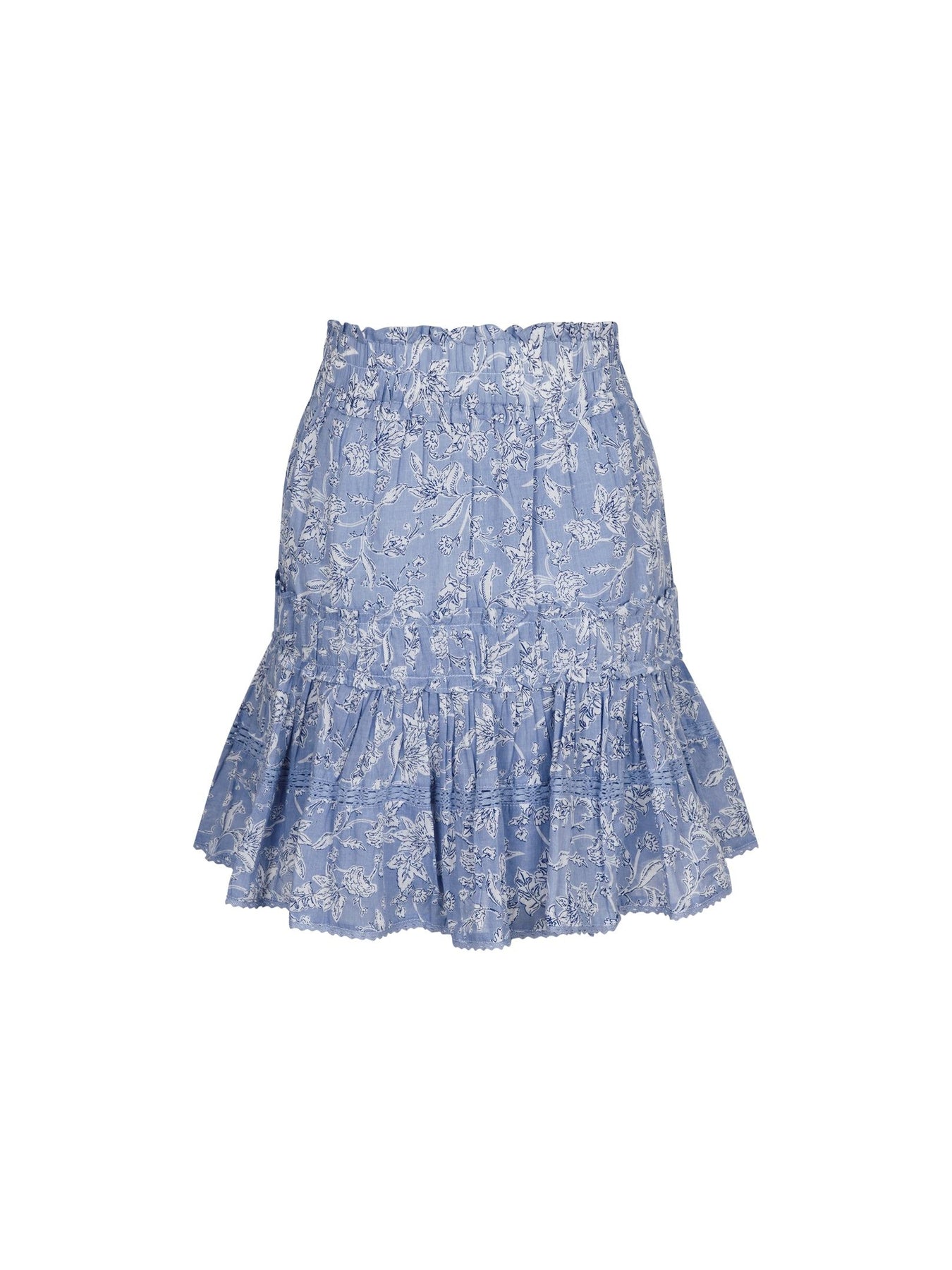 Cosy Stencil Flower Skirt - Dusty Blue