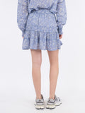 Cosy Stencil Flower Skirt - Dusty Blue