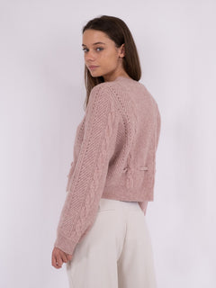 Molina Heavy Knit Cardigan - Rose Melange