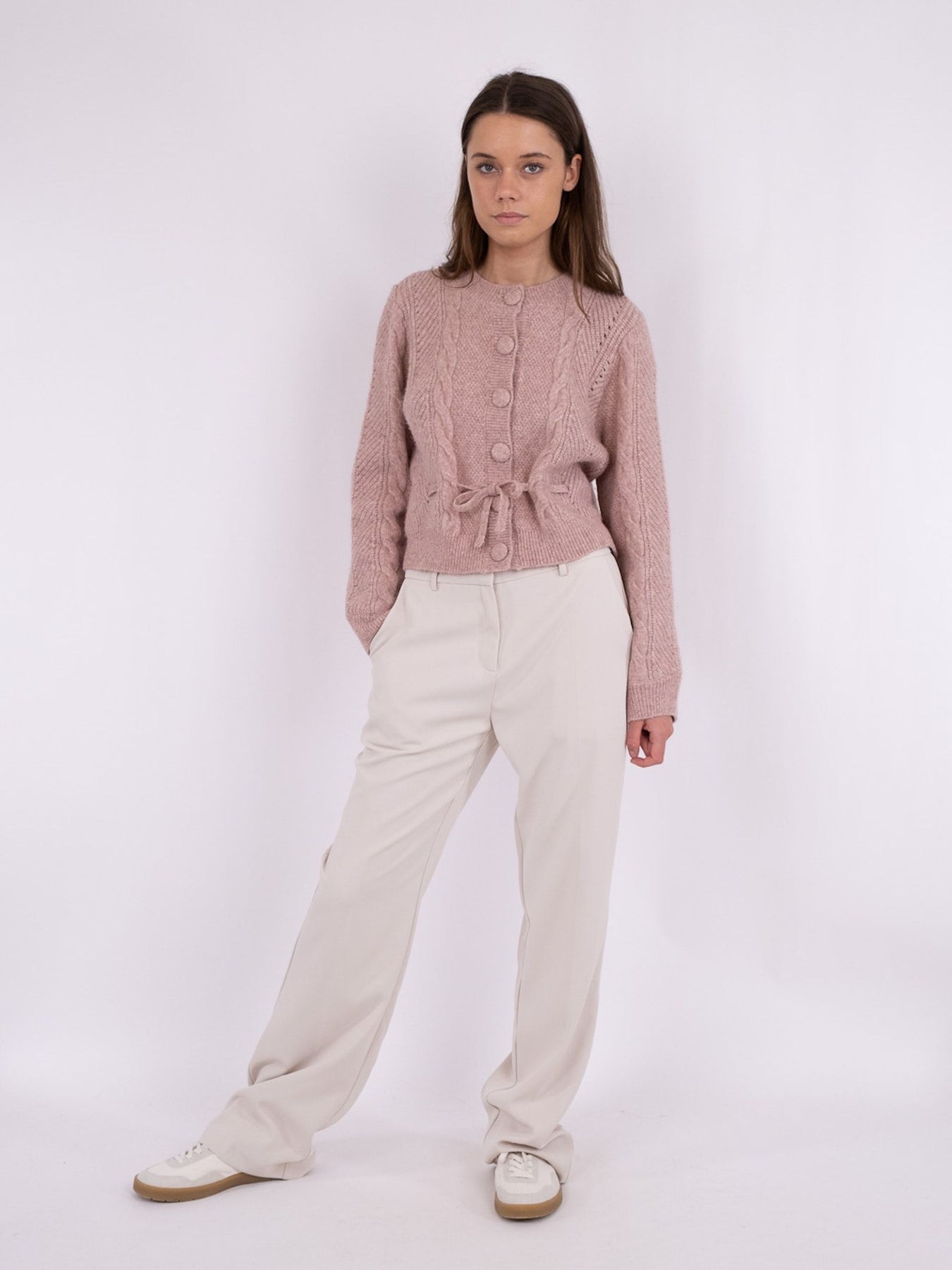 Molina Heavy Knit Cardigan - Rose Melange