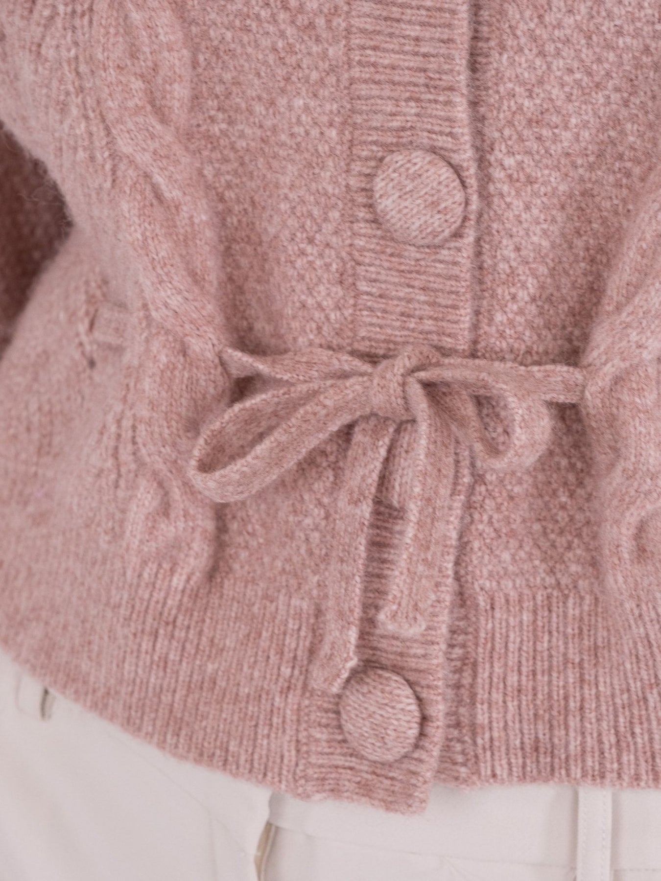 Molina Heavy Knit Cardigan - Rose Melange