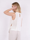 Aza Crochet Knit Top - Off White