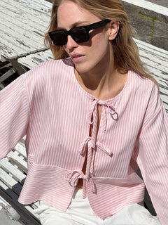 Wanda Stripe Shirt - Light Pink