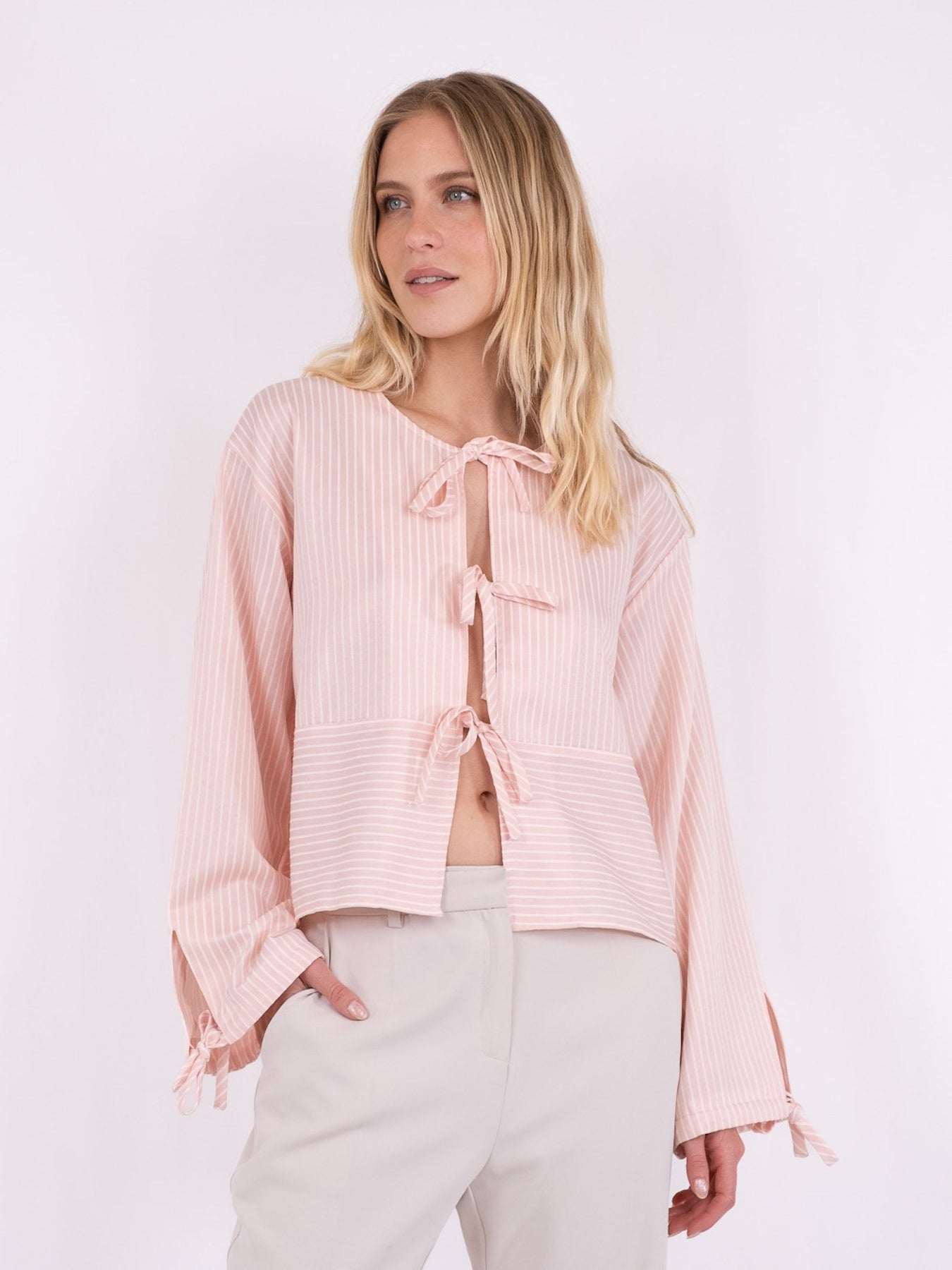 Wanda Stripe Shirt - Light Pink