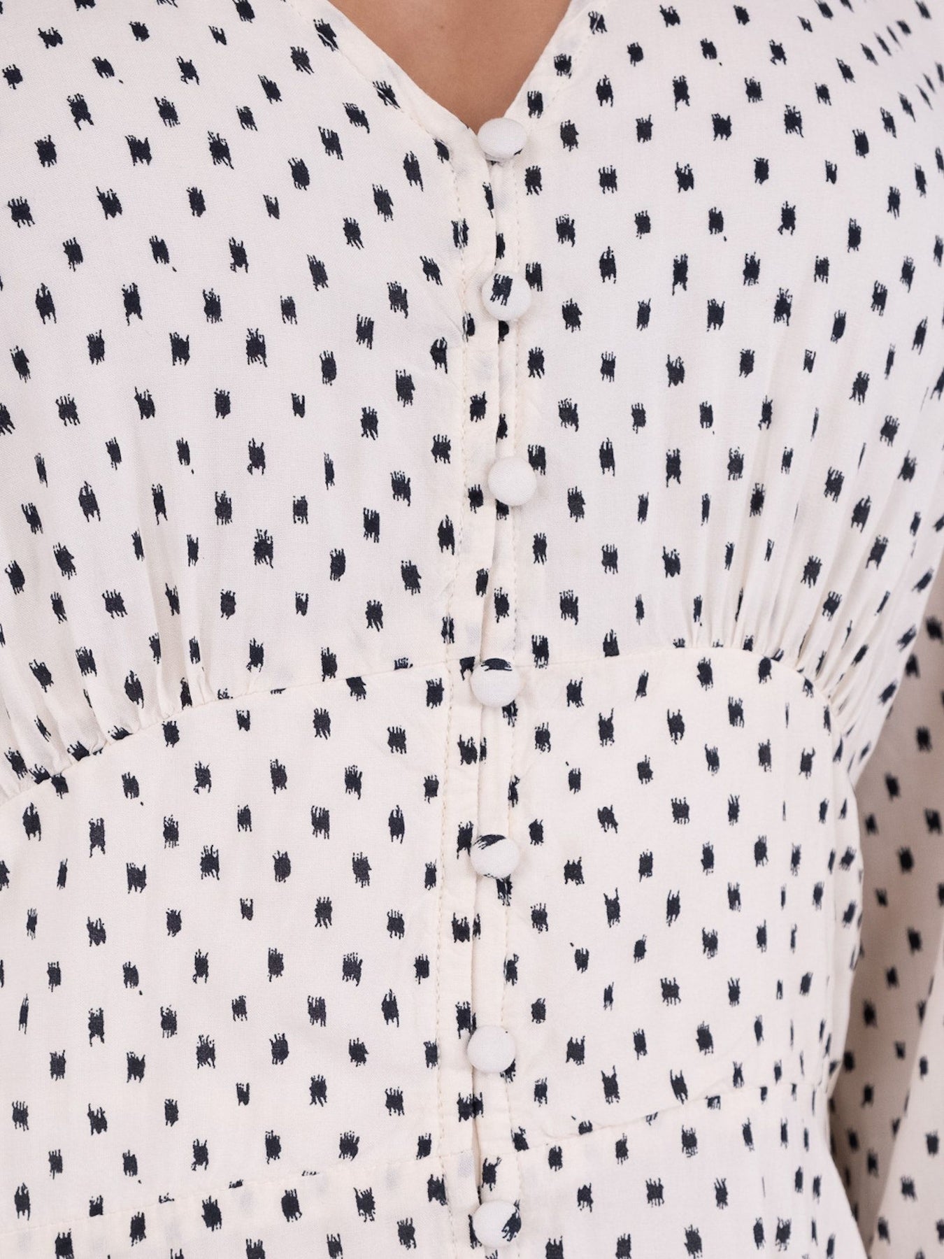 Olana Mini Stitch Dress - Off White