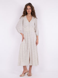 Olana Mini Stitch Dress - Off White