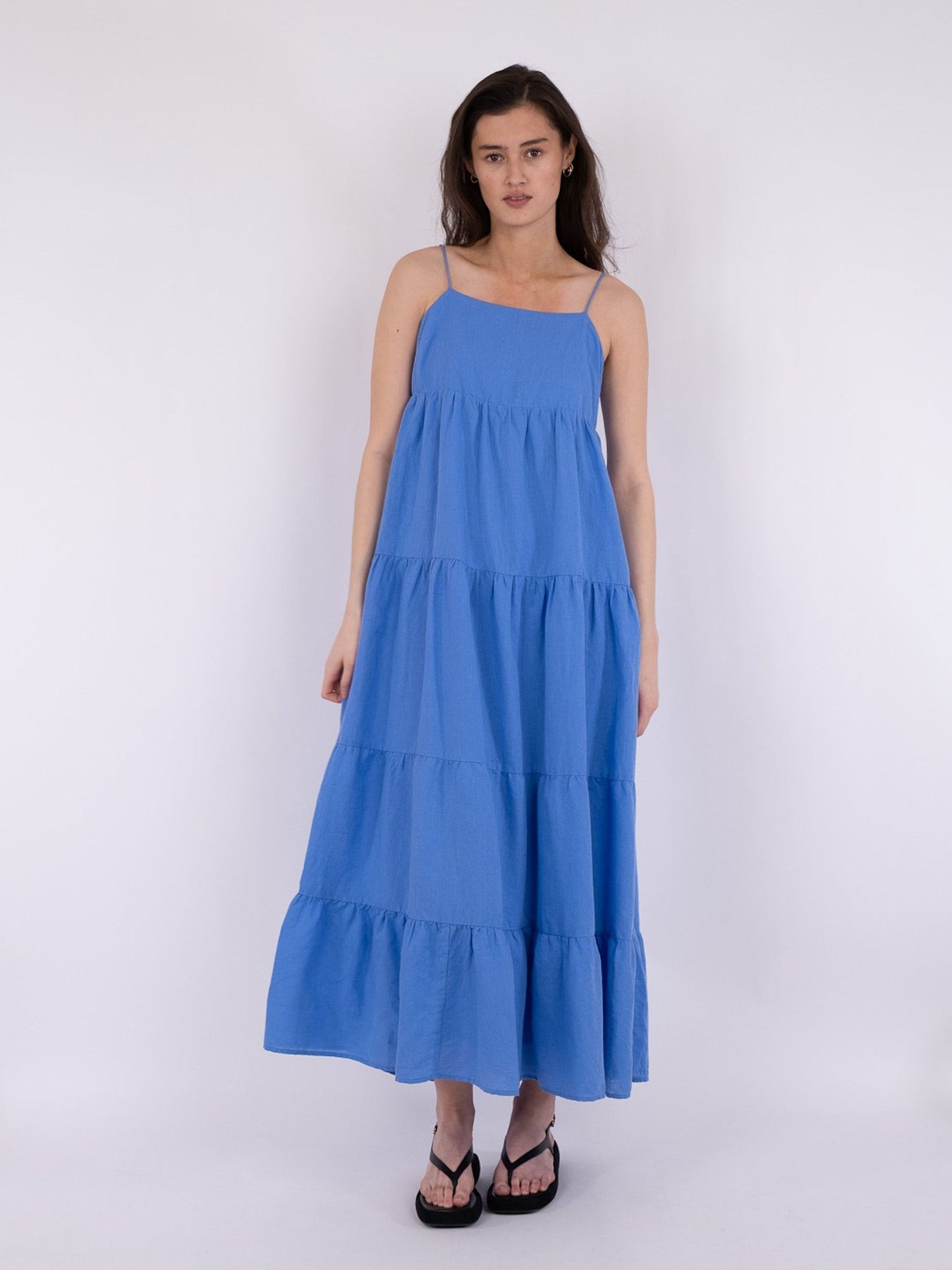 Haily Linen Dress - Dusty Blue