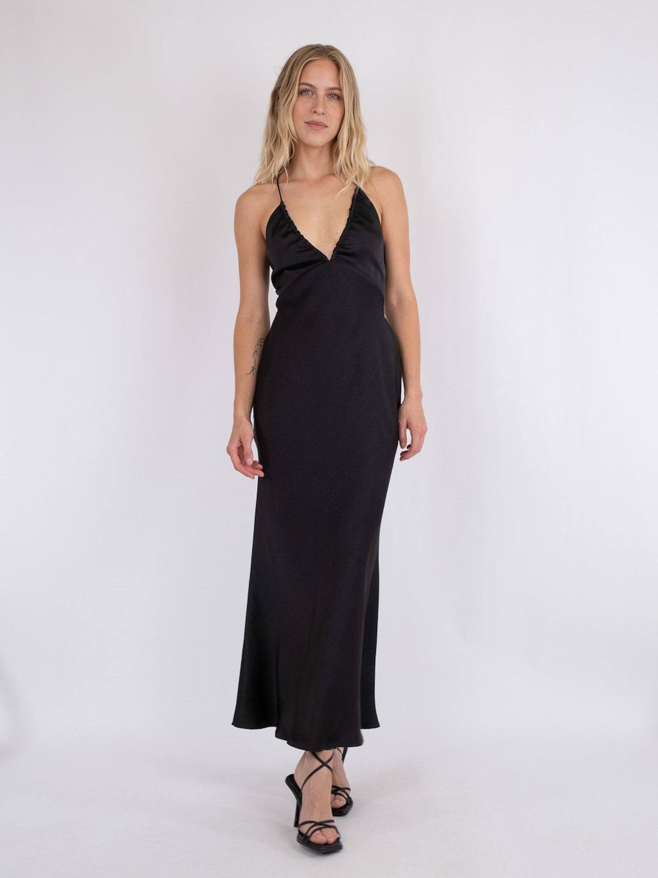 Jolly Heavy Sateen Dress - Black