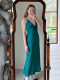 Jolly Heavy Sateen Dres - Dark Green