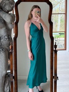 Jolly Heavy Sateen Dres - Dark Green