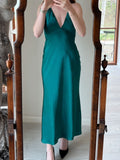 Jolly Heavy Sateen Dres - Dark Green