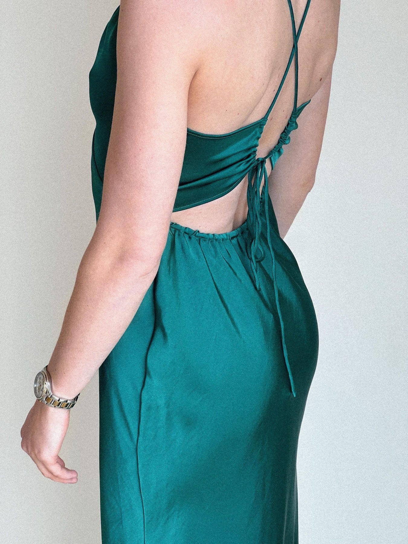 Jolly Heavy Sateen Dres - Dark Green