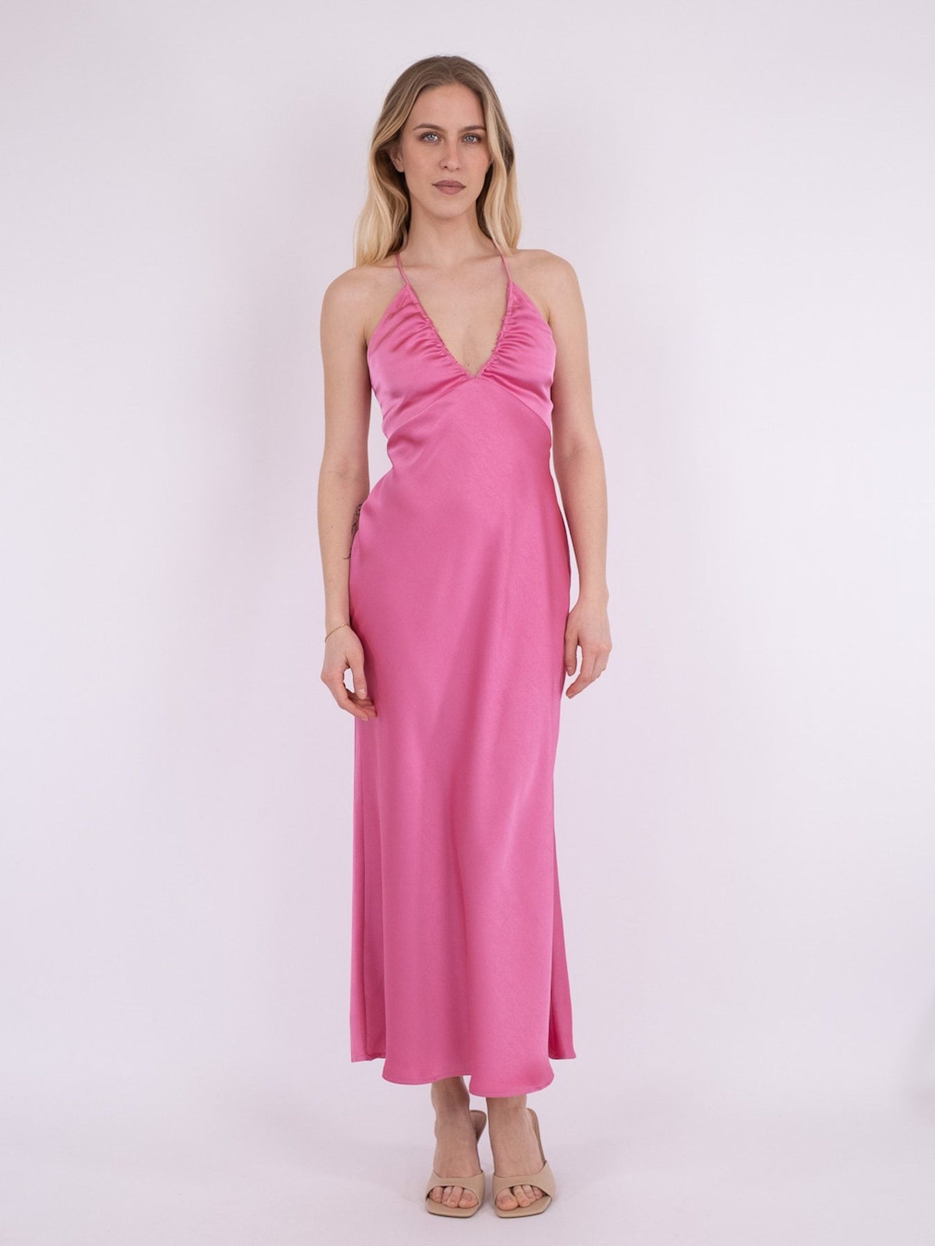 Jolly Heavy Sateen Dress - Pink