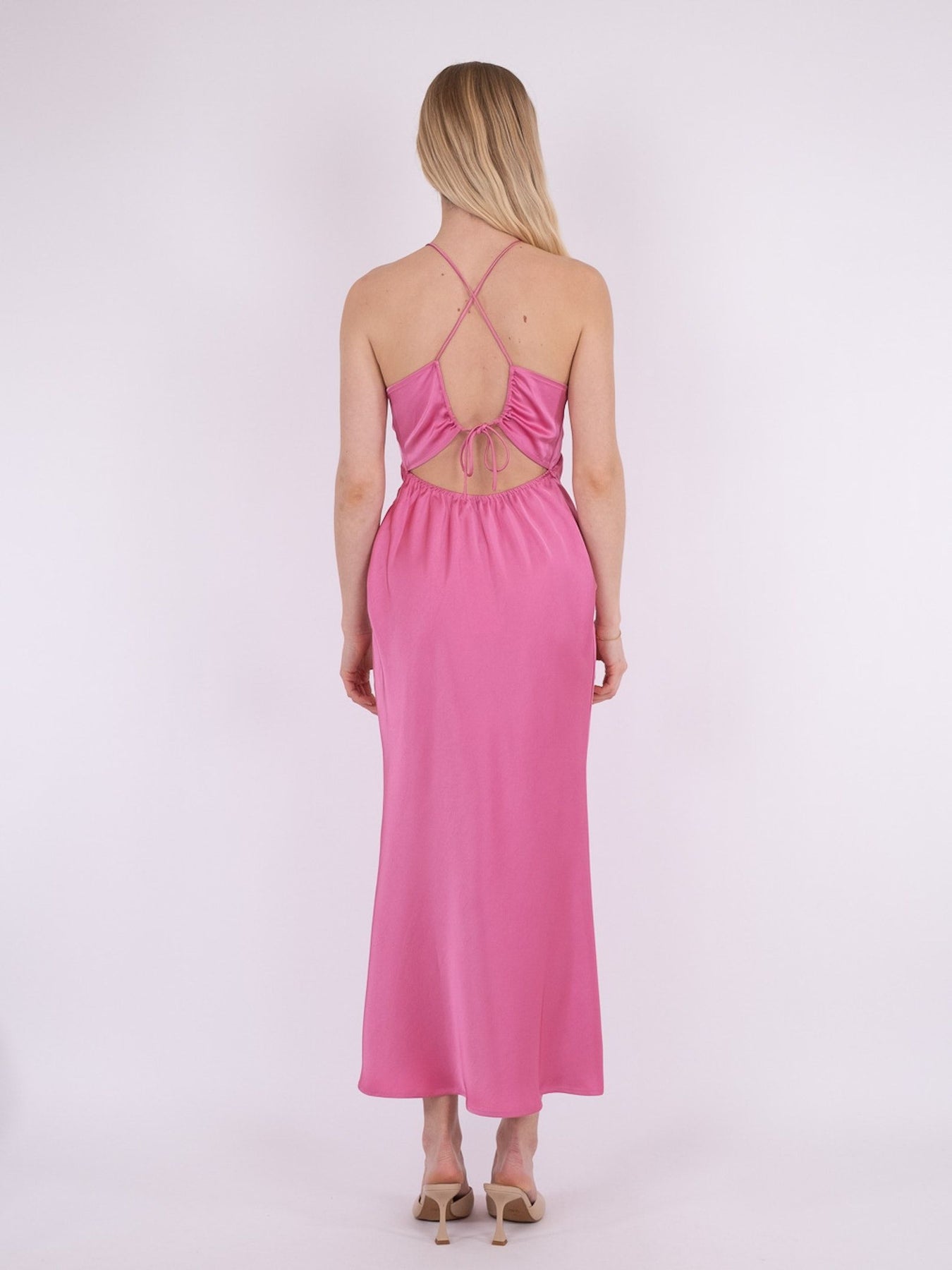 Jolly Heavy Sateen Dress - Pink